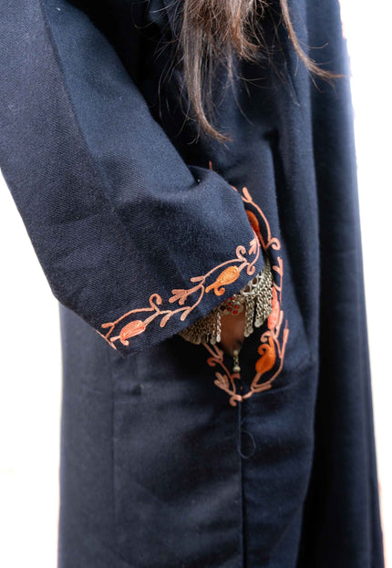 Kashmiri Aari Work Phiran - Black - Kashmir Jama