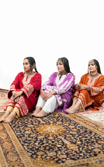 Kashmiri Aari Work Phiran - Mystic Purple - Kashmir Jama