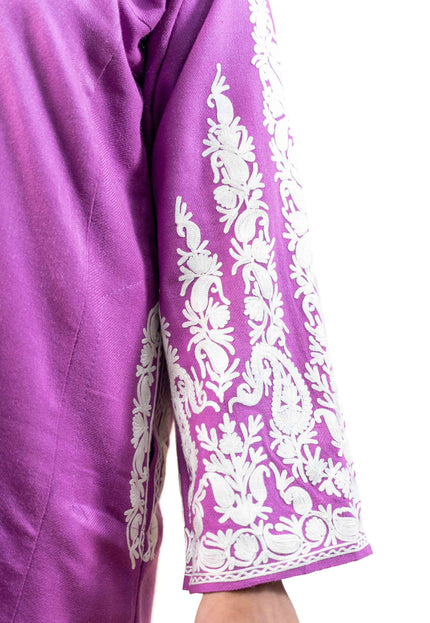 Kashmiri Aari Work Phiran - Mystic Purple - Kashmir Jama