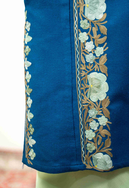 Kashmiri Aari Work Phiran - Lapis Blue - Kashmir Jama