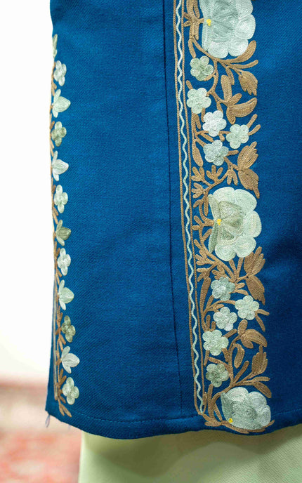Kashmiri Aari Work Phiran - Lapis Blue - Kashmir Jama