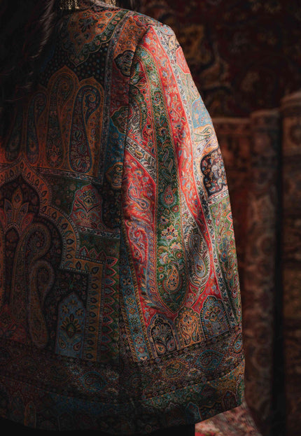 Kashmiri Kani Work Cape Coat - Multi Colour - Kashmir Jama
