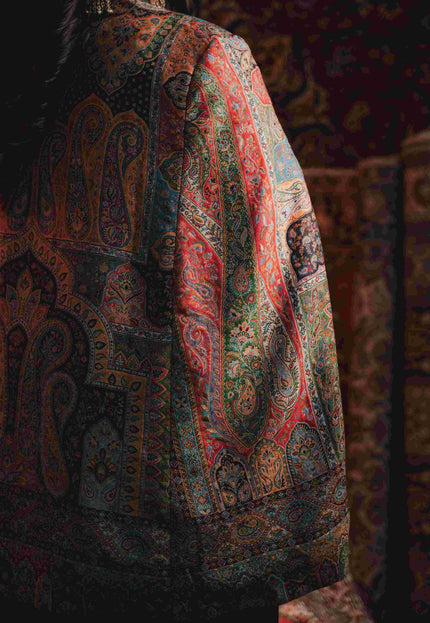 Kashmiri Kani Work Cape Coat - Multi Colour - Kashmir Jama