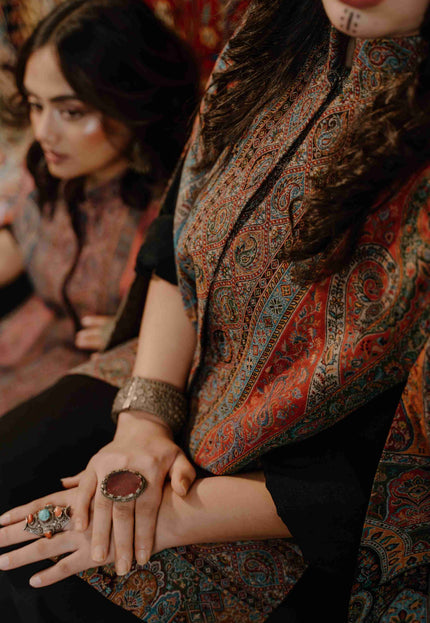 Kashmiri Kani Work Cape Coat - Multi Colour - Kashmir Jama