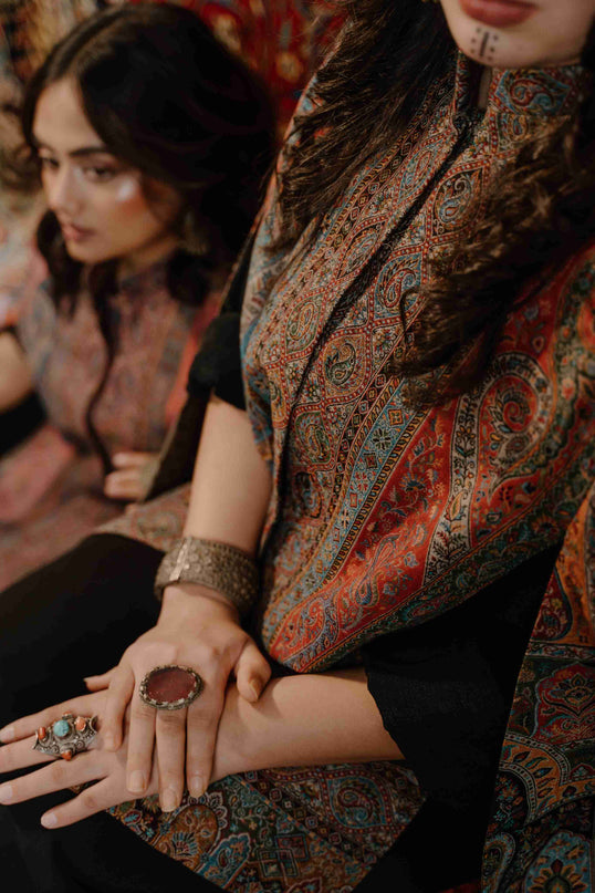 Kashmiri Kani Work Cape Coat - Multi Colour - Kashmir Jama